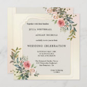 Blush Roses Waterverf Weddenschap Kaart (Voorkant / Achterkant)