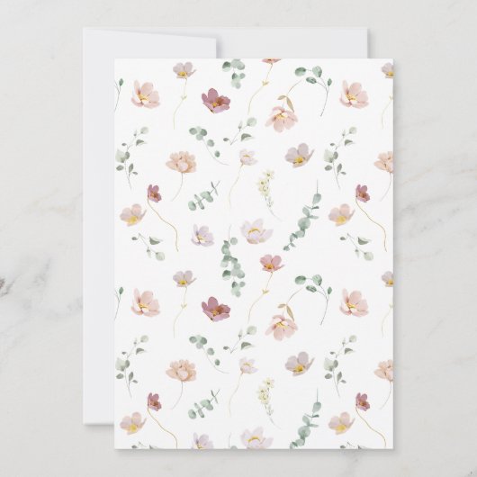 Blush Roze 100e Verjaardagsfeestje Waterverf Flowe Kaart (Achterkant)