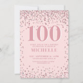 Blush Roze 100ste Verjaardag Kaart (Voorkant)