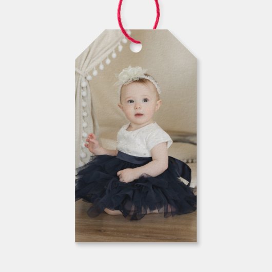 Blush roze 1e verjaardag Dank je Cadeaulabel (Achterkant)