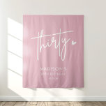 Blush Roze 30th Birthday Party Photo Booth Wandkleed<br><div class="desc">30e verjaardag van het Onthaal Teken van het Decor van de Partij van de Blush Dertig | 30e geboortedag</div>
