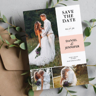 Blush Roze 3-foto Galerij Bruiloft Save The Date