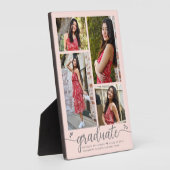 Blush Roze 4 Foto Afstuderen Moderne Script Hoorte Fotoplaat (Zijkant)