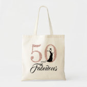 Blush Roze 50 en Fabulous Birthday Party Canvas ta Tote Bag (Voorkant)