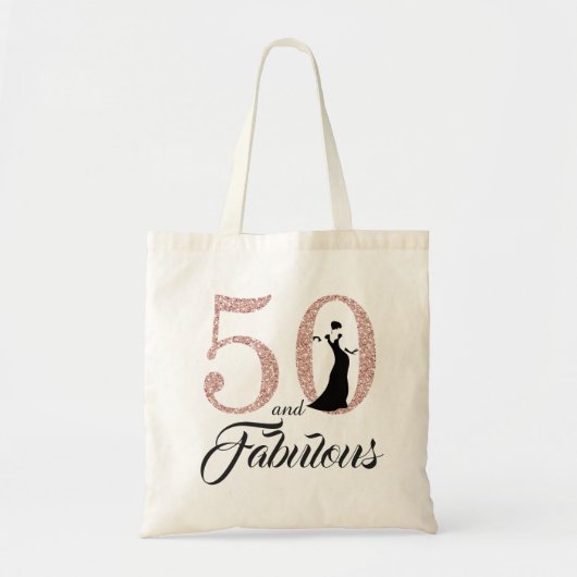 Blush Roze 50 en Fabulous Birthday Party Canvas ta Tote Bag (Voorkant)