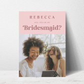 Blush roze 70s Bridesmaid-voorstel van het Manuscr Aankondiging