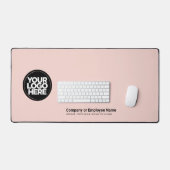 Blush Roze | Aangepast Zakelijk Logo Naam, Slogan Bureaumat (Keyboard & Muis)