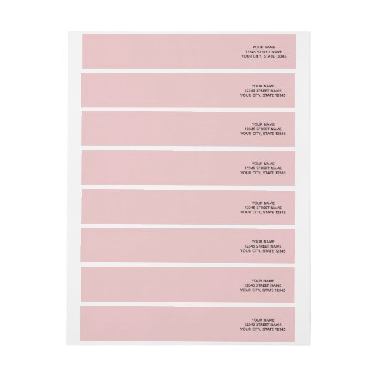 Blush roze aangepaste envelopretouradreslabels (Vel)