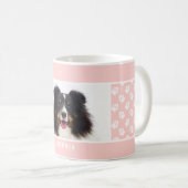 Blush roze aangepaste foto met witte paden en naam koffiemok (Voorkant rechts)