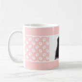 Blush roze aangepaste foto met witte paden en naam koffiemok (Links)