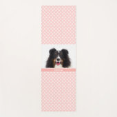 Blush roze aangepaste foto met witte paden en naam yogamat (Voorkant)