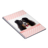 Blush roze aangepaste foto met witte paden en teks notitieboek (Rechterzijde)