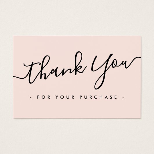 Blush roze aangepaste logo dank u kaart invoegen (Voorkant)