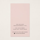 Blush roze, aangepaste logo-oorkaart visitekaartje (Achterkant)