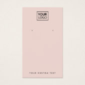 Blush roze, aangepaste logo-oorkaart visitekaartje (Voorkant)