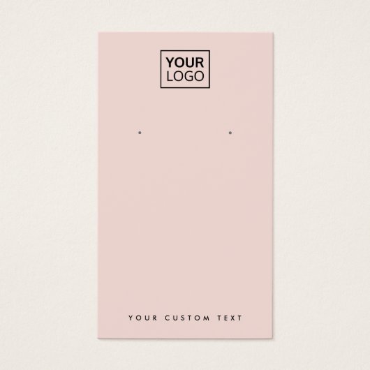 Blush roze, aangepaste logo-oorkaart visitekaartje (Voorkant)
