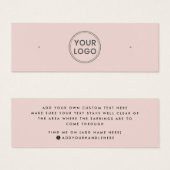 Blush roze aangepaste logo stud oorkaart mini visitekaartjes (Voorkant /achterkant)