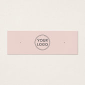 Blush roze aangepaste logo stud oorkaart mini visitekaartjes (Voorkant)