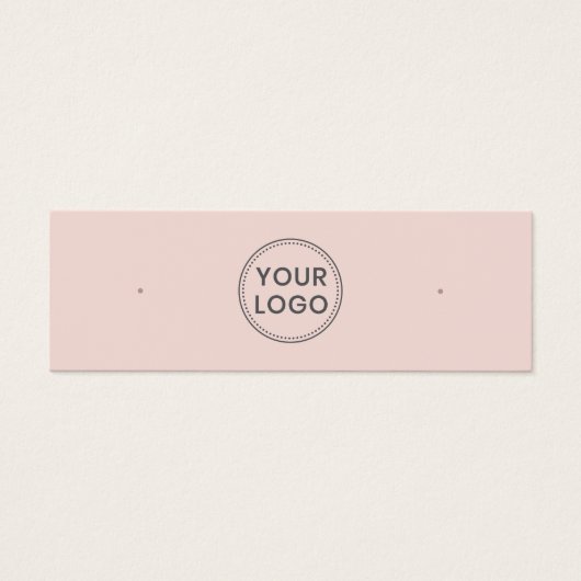 Blush roze aangepaste logo stud oorkaart mini visitekaartjes (Voorkant)