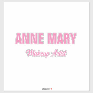 Blush Roze aangepaste naam maken artistieke bedrij Sticker