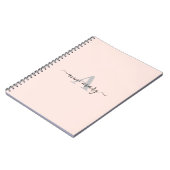 Blush Roze Aangepaste Naam Monogram Gift Favor Gir Notitieboek (Linkerzijde)