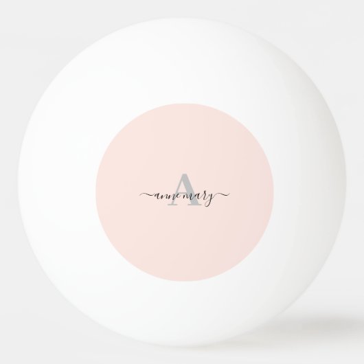 Blush Roze Aangepaste Naam Monogram Gift Favor Gir Pingpongbal (Voorkant)