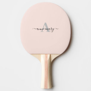 Blush Roze Aangepaste Naam Monogram Gift Favor Gir Tafeltennisbatje