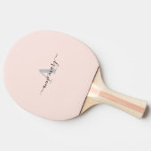 Blush Roze Aangepaste Naam Monogram Gift Favor Gir Tafeltennisbatje (Zijkant)