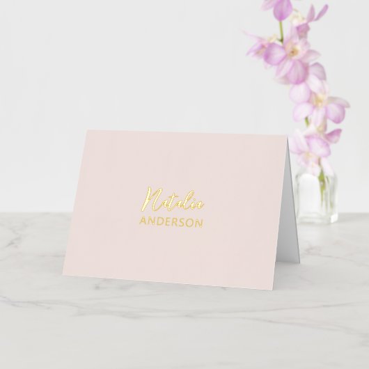 Blush Roze aangepaste tekst / Jouw naam schrijfmac Folie Wenskaart (Orchidee)