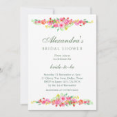 Blush roze aardbeien en pioen Vrijgezellenfeest Kaart (Voorkant)