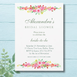 Blush roze aardbeien en pioen Vrijgezellenfeest Kaart