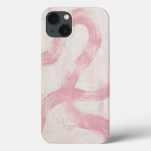 Blush roze abstract curvy lijnen vrouwelijk Case-Mate iPhone case