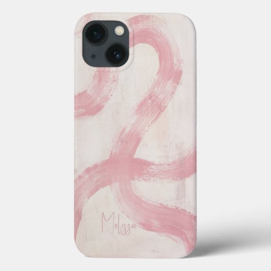 Blush roze abstract curvy lijnen vrouwelijk Case-Mate iPhone case (Achterkant)