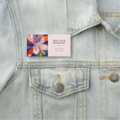 Blush roze abstract modern bloemig naamplaatje (In situ)