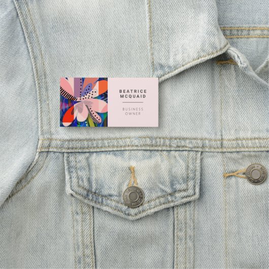 Blush roze abstract modern bloemig naamplaatje (In situ)