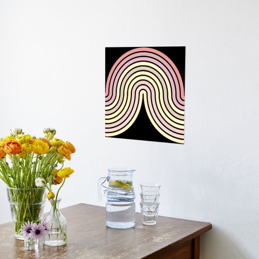 Blush roze Abstracte golflengte Kunstpatroongoud Folie Afdrukken (Laag (Keuken))