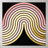 Blush roze Abstracte golflengte Kunstpatroongoud Folie Afdrukken (Voorkant)