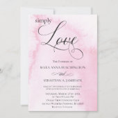 *~* Blush roze Abstracte Waterverf Moderne bruilof Kaart (Voorkant)