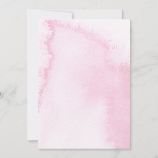 *~* Blush roze Abstracte Waterverf Moderne bruilof Kaart (Achterkant)