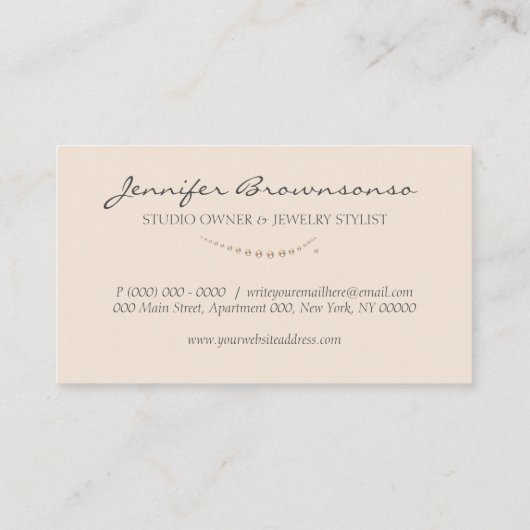 Blush roze Accessoires Parellegante juwelen Visitekaartje (Achterkant)