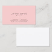 Blush roze achtergrond Moderne eenvoudige Sjabloon Visitekaartje (Voorkant / Achterkant)