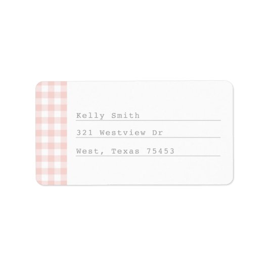Blush Roze Adresetiketten voor schrijfmachines voo Etiket (Voorkant)