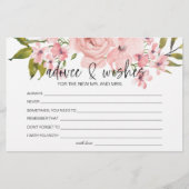 Blush roze advies goed wust bruiloft briefpapier (Voorkant)