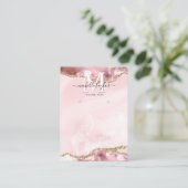 Blush roze afbeelding film-agate monogram oorscher visitekaartje (Staand voorkant)