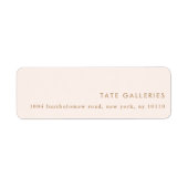 Blush Roze afbeelding Modern minimalistisch terugk Etiket (Voorkant)