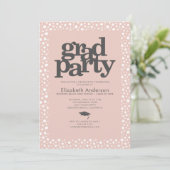 Blush roze afstudeerder feest gedurfde moderne typ kaart (Staand voorkant)