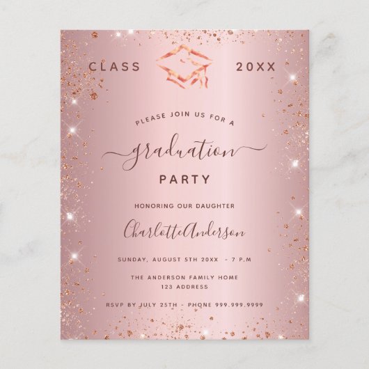 Blush roze afstudeerfeest (Voorkant)