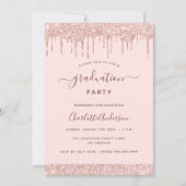 Blush roze afstudeerfeest roos gouden meisje kaart (Voorkant)