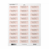 Blush Roze Afstudeerscript Harten Modern Adres Etiket (Full Sheet)