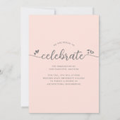 Blush roze Afstuderen 4 Foto modern script Aankondiging (Achterkant)